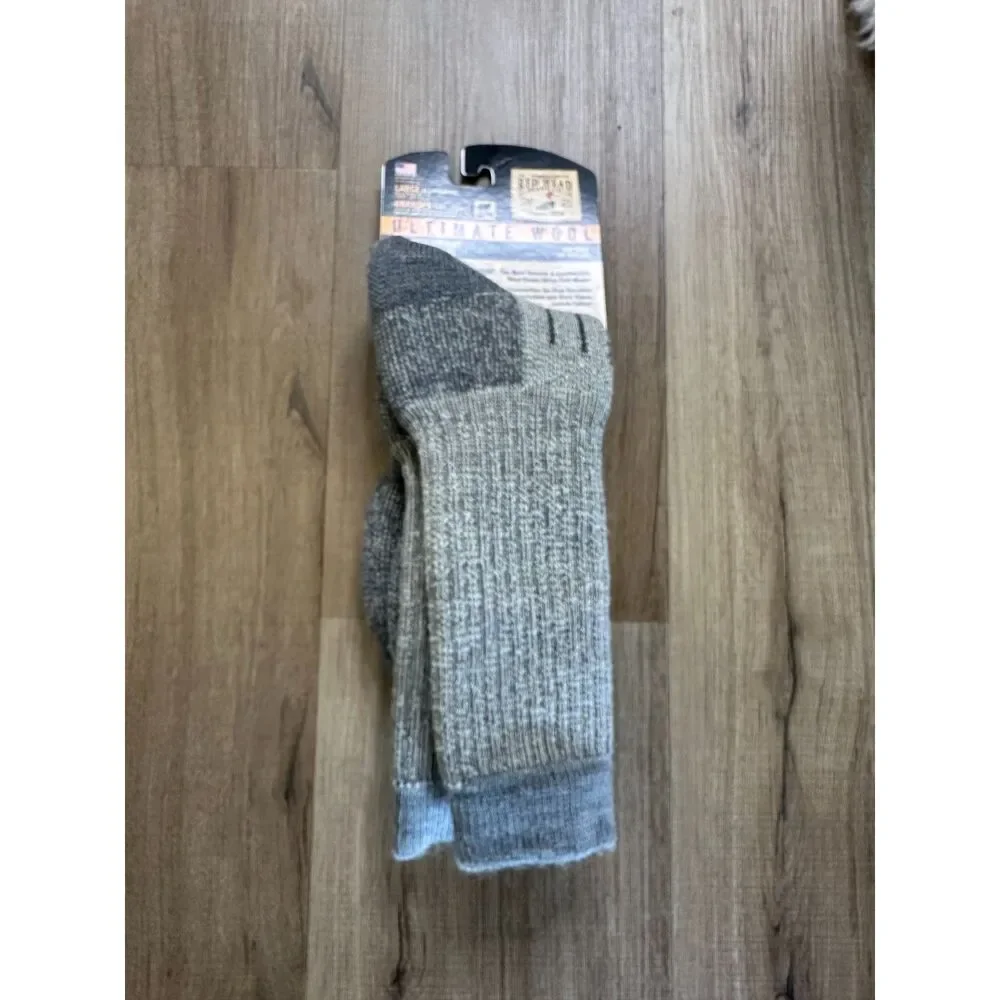 NWT RedHead Ultimate Merino Wool Heavyweight Gray Socks for Men Large